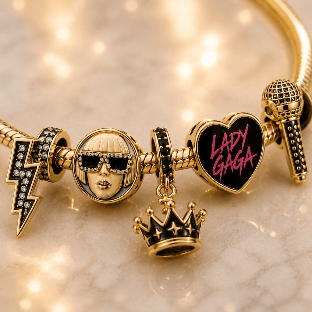 LDGG Gold Charm Bracelet Set VTH