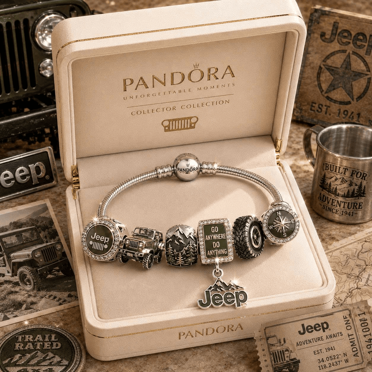 JEP Sliver Charm Bracelet Set NHVH