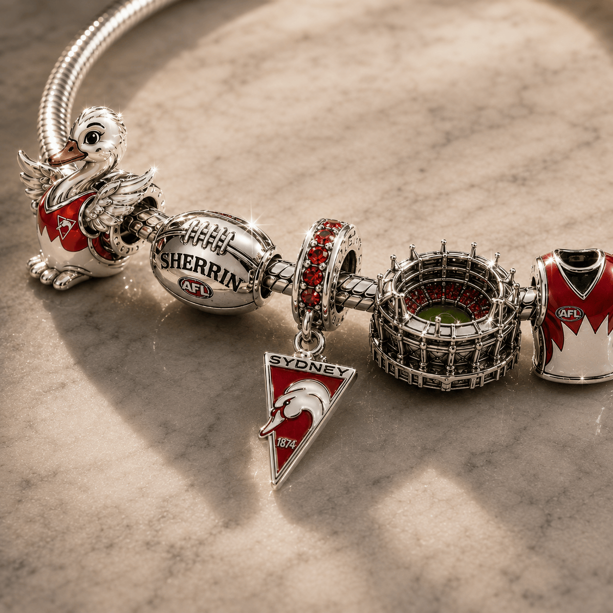 SNSW Silver Charm Bracelet Set PNPA