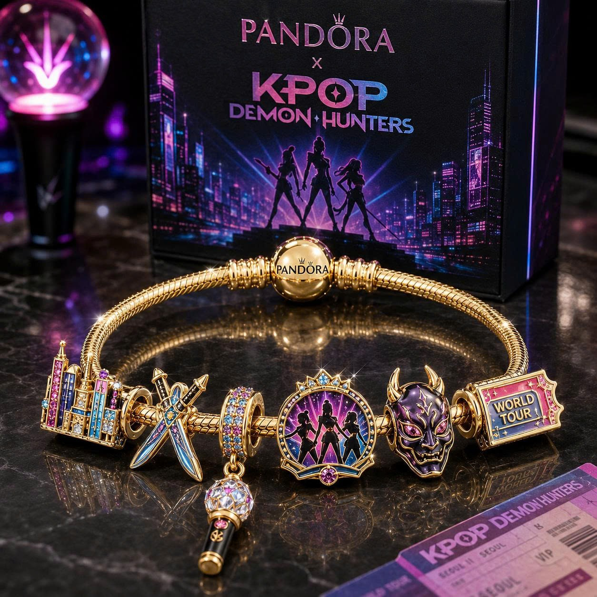 KDH Gold Charm Bracelet Set VTH