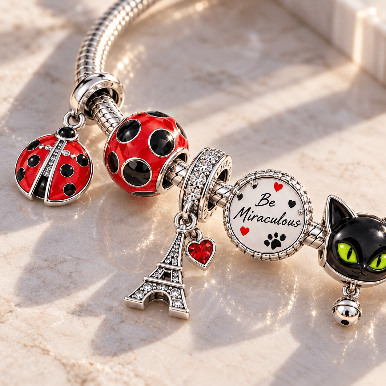 MRLB Sliver Charm Bracelet Set PTT