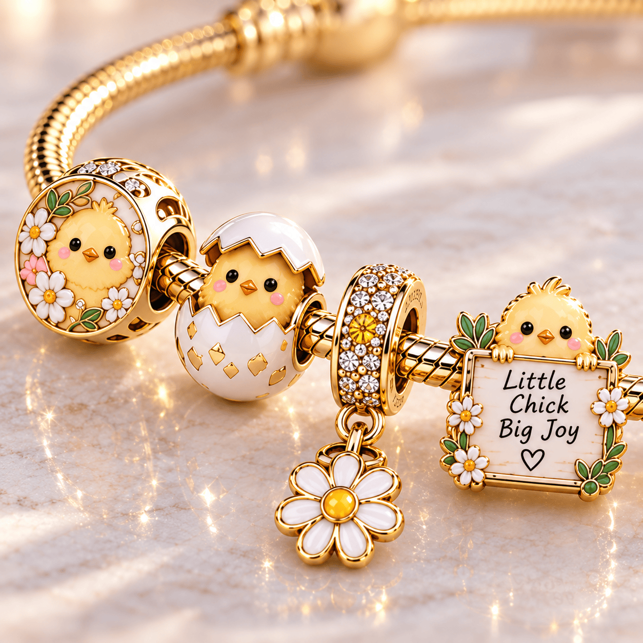CHK Gold Charm Bracelet Set PTT