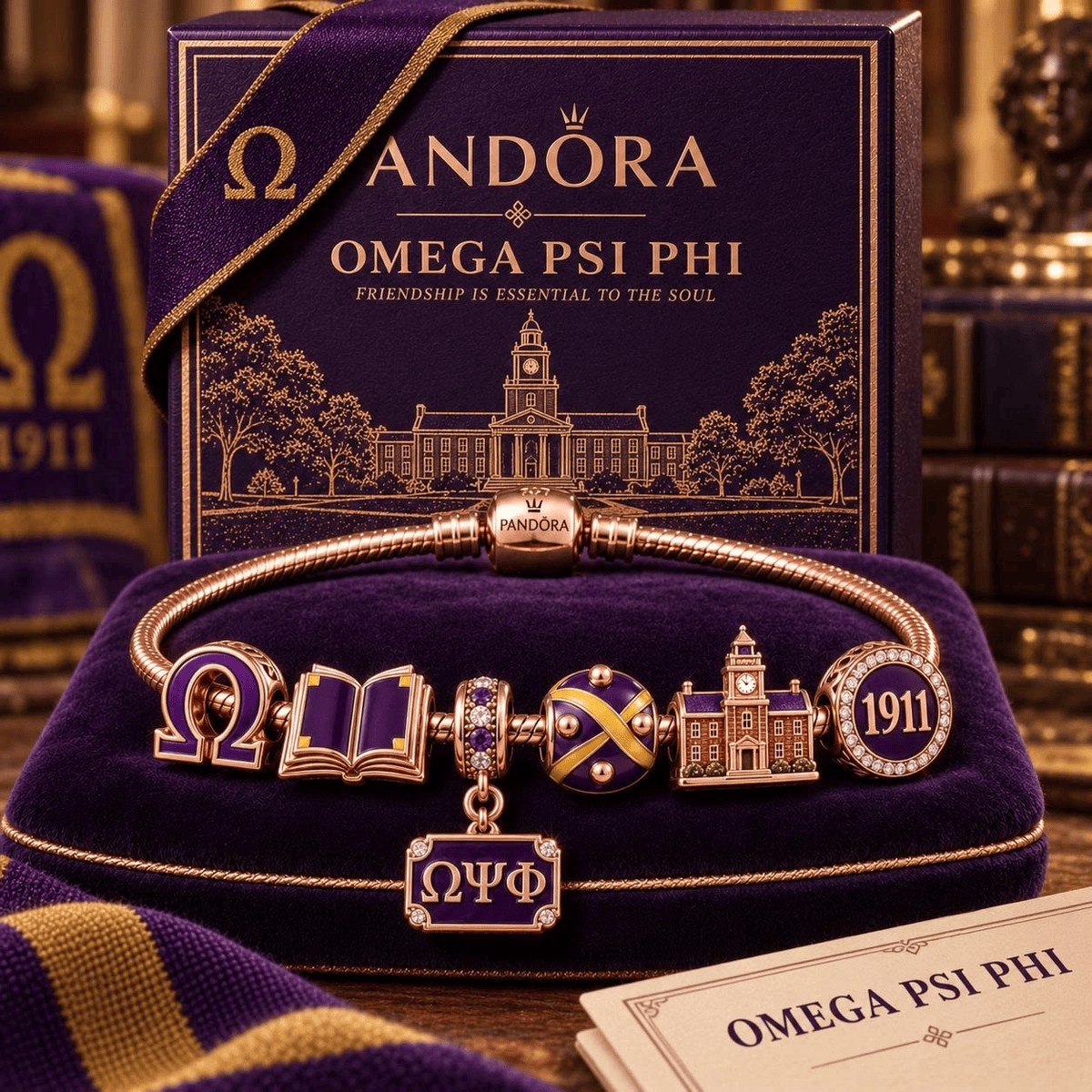 OMPP Gold Charm Bracelet Set NHVH