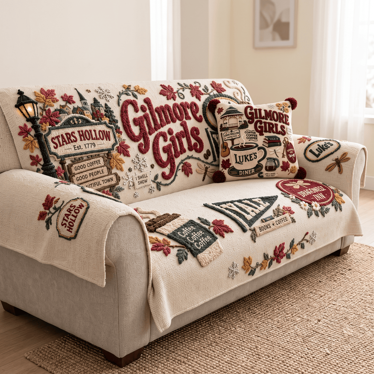 GMG Tufted Sofa Cover & Pillow Set HTTT