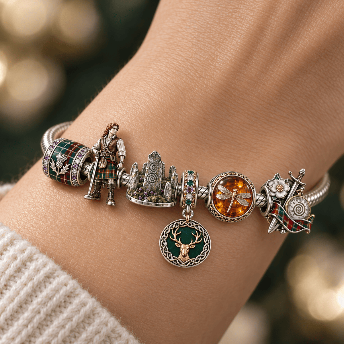 OLD Silver Charm Bracelet Set HQH