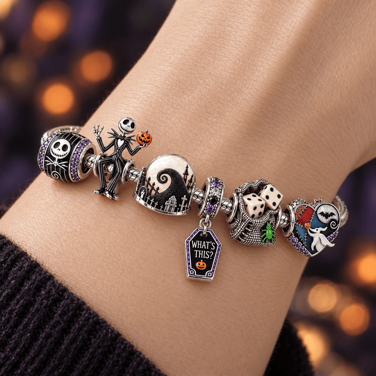 TNBC Silver Charm Bracelet Set HQH