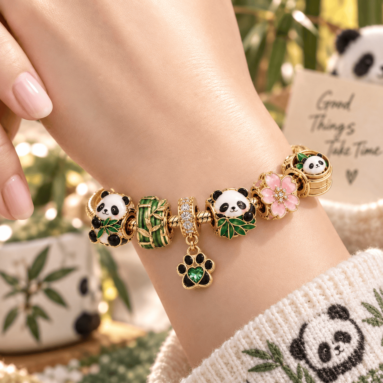 PDA Gold Charm Bracelet Set VTH