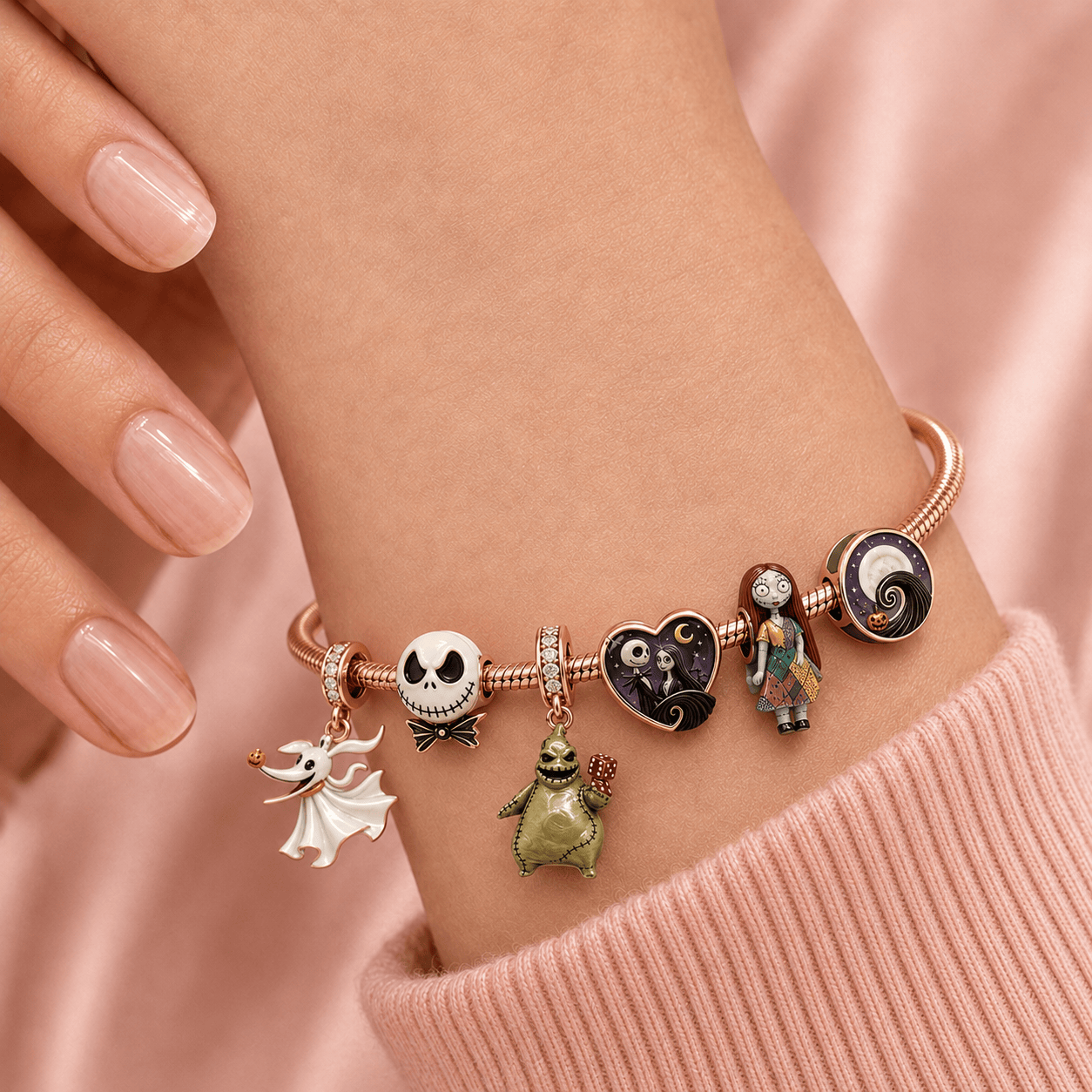 TNBC Rose Gold Charm Bracelet Set TMH