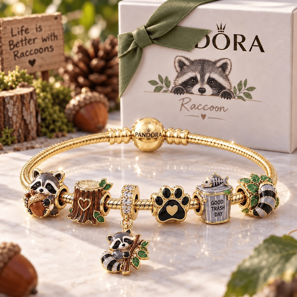 RCC Gold Charm Bracelet Set VTH