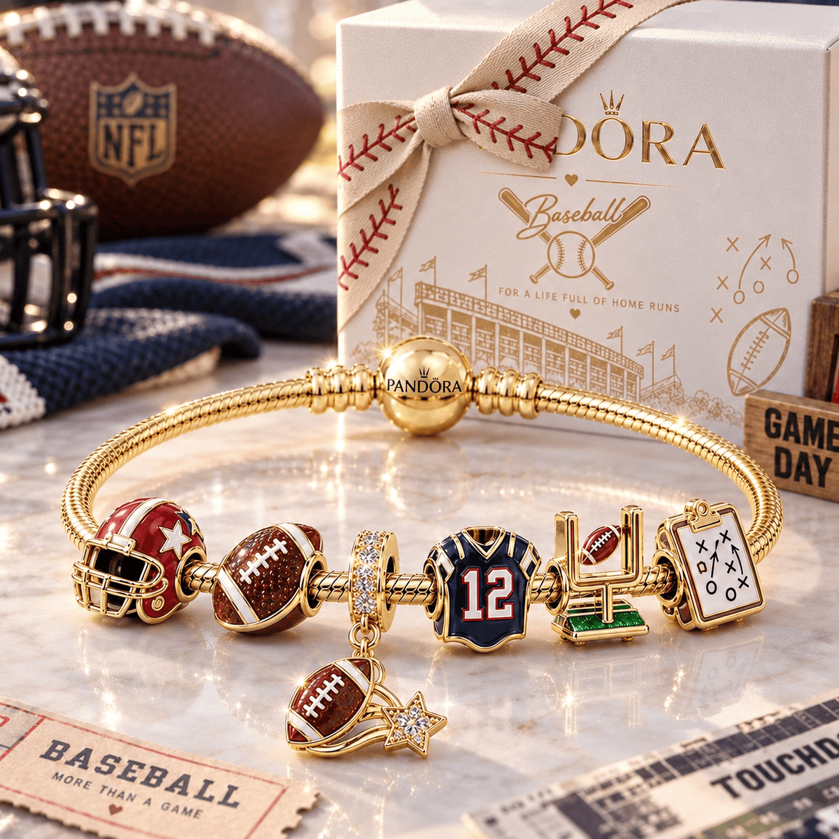AMF Gold Charm Bracelet Set VTH