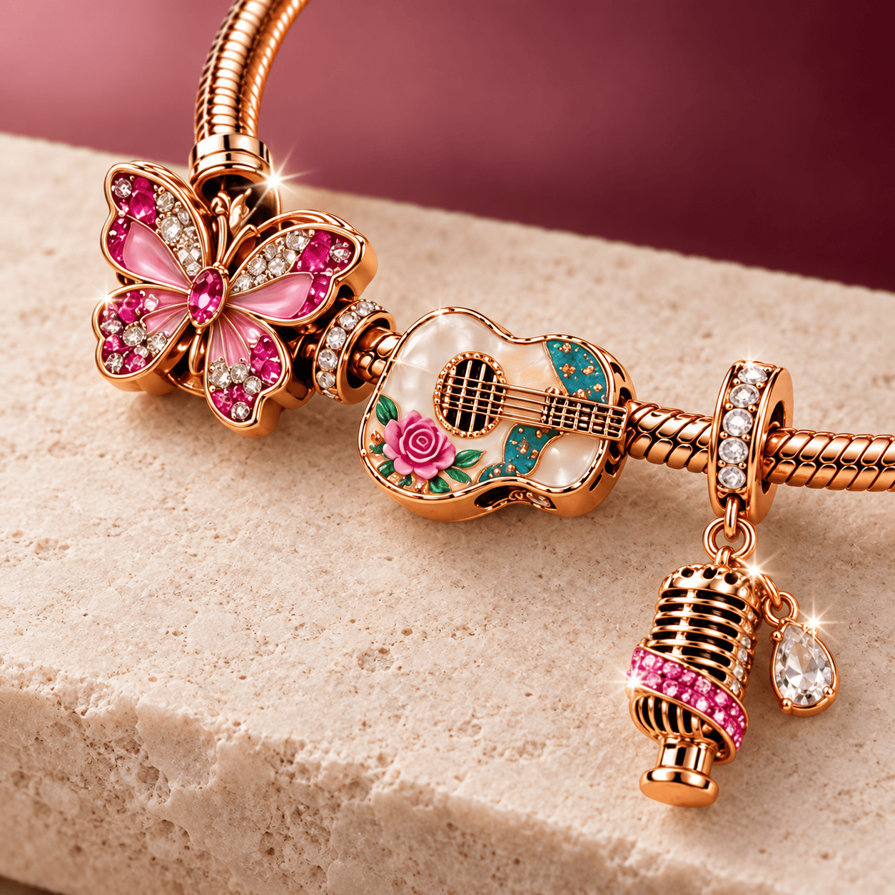 DLPT Rose Gold Charm Bracelet Set TMH