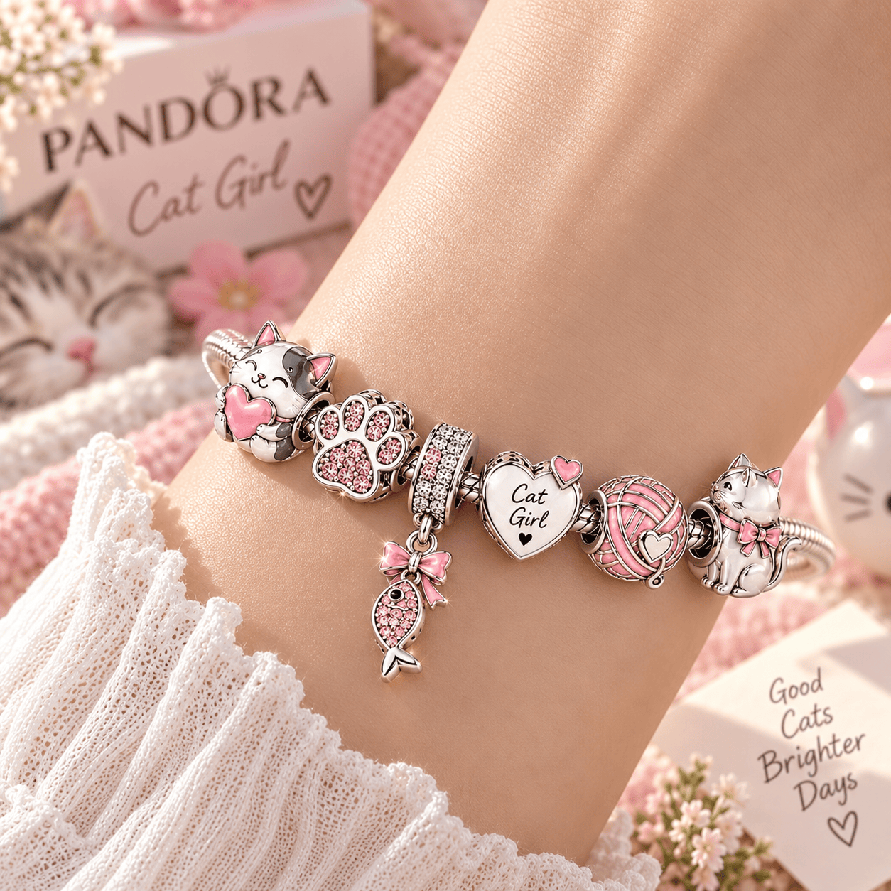 CG Silver Charm Bracelet Set TTN