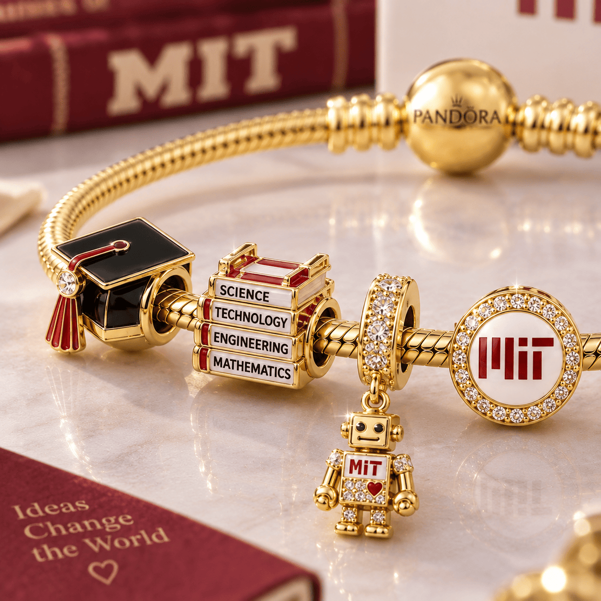 MIT Gold Charm Bracelet Set VTH