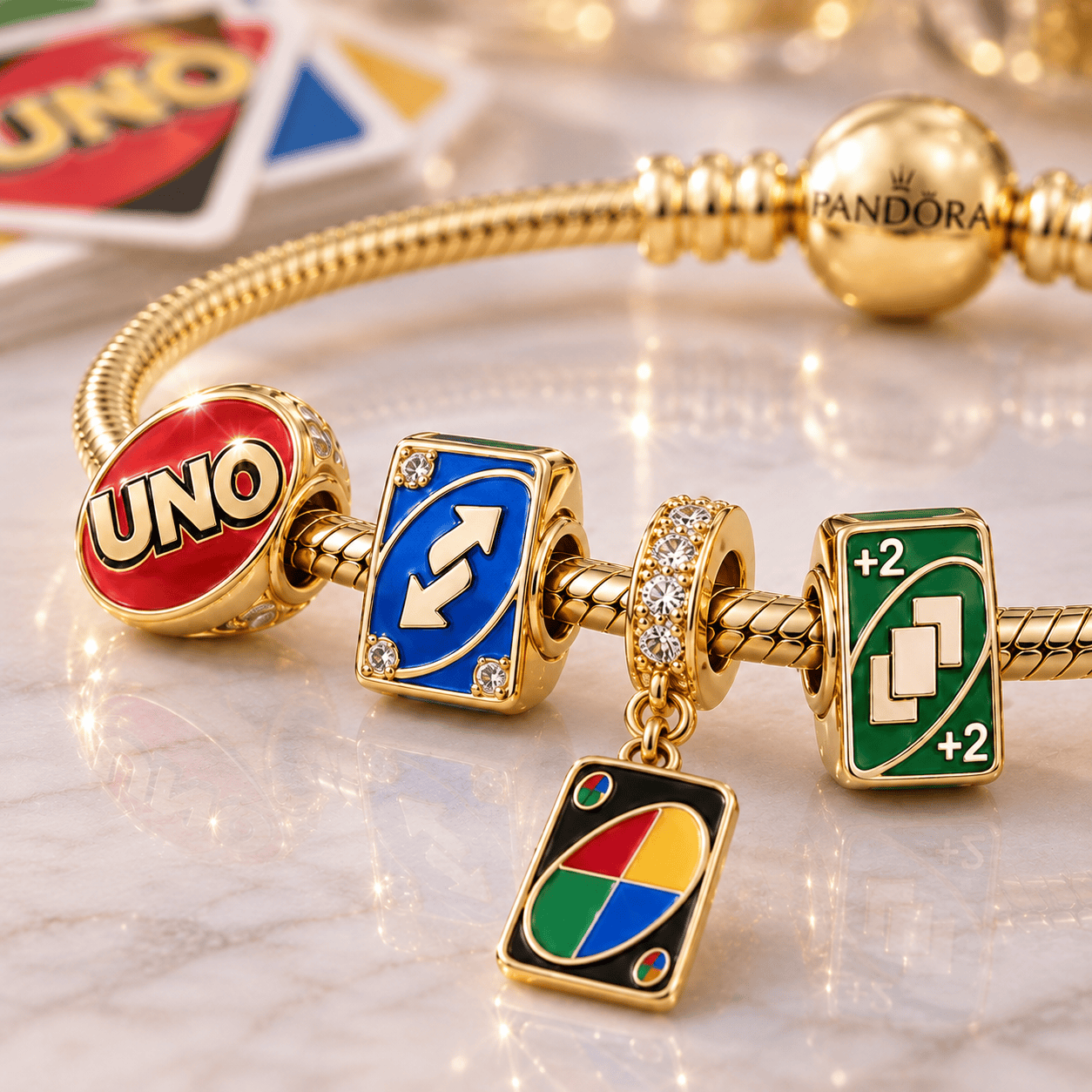UNO Gold Charm Bracelet Set VTH