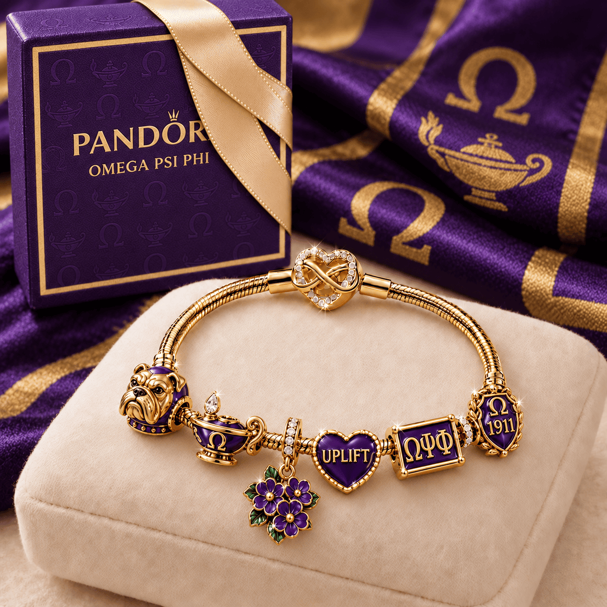OMPP Rose Gold Charm Bracelet Set TMH