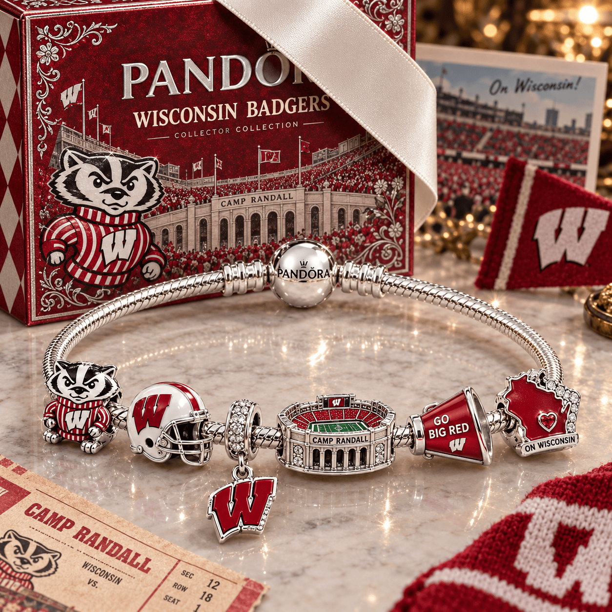 WBG Silver Charm Bracelet Set PTKL