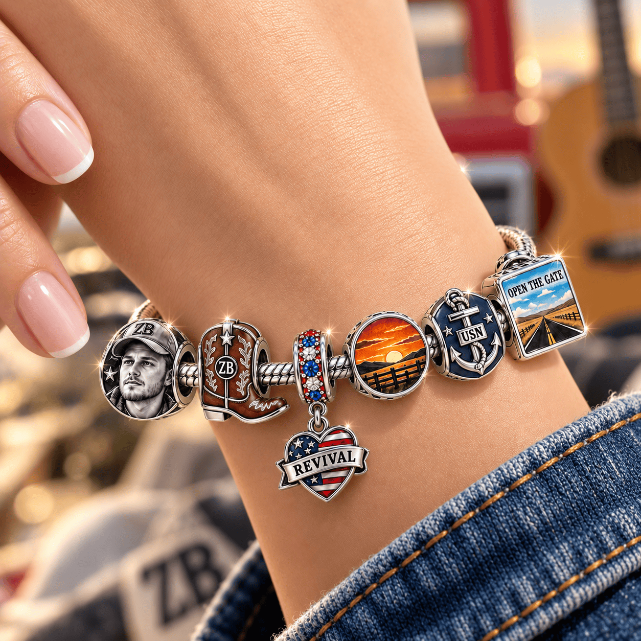 ZBR Silver Charm Bracelet Set BMD