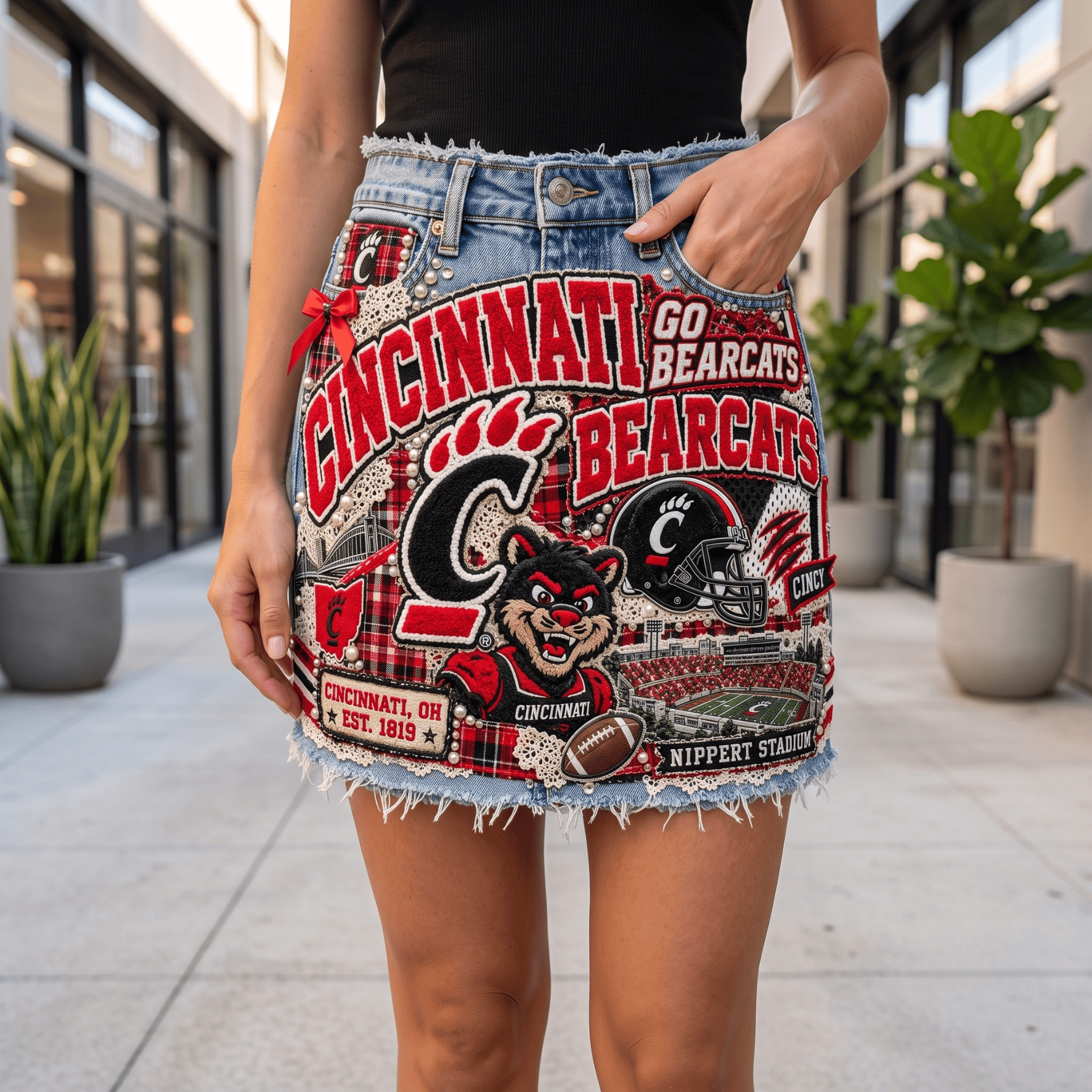 CCBC Embellished Denim Skirt NTKO
