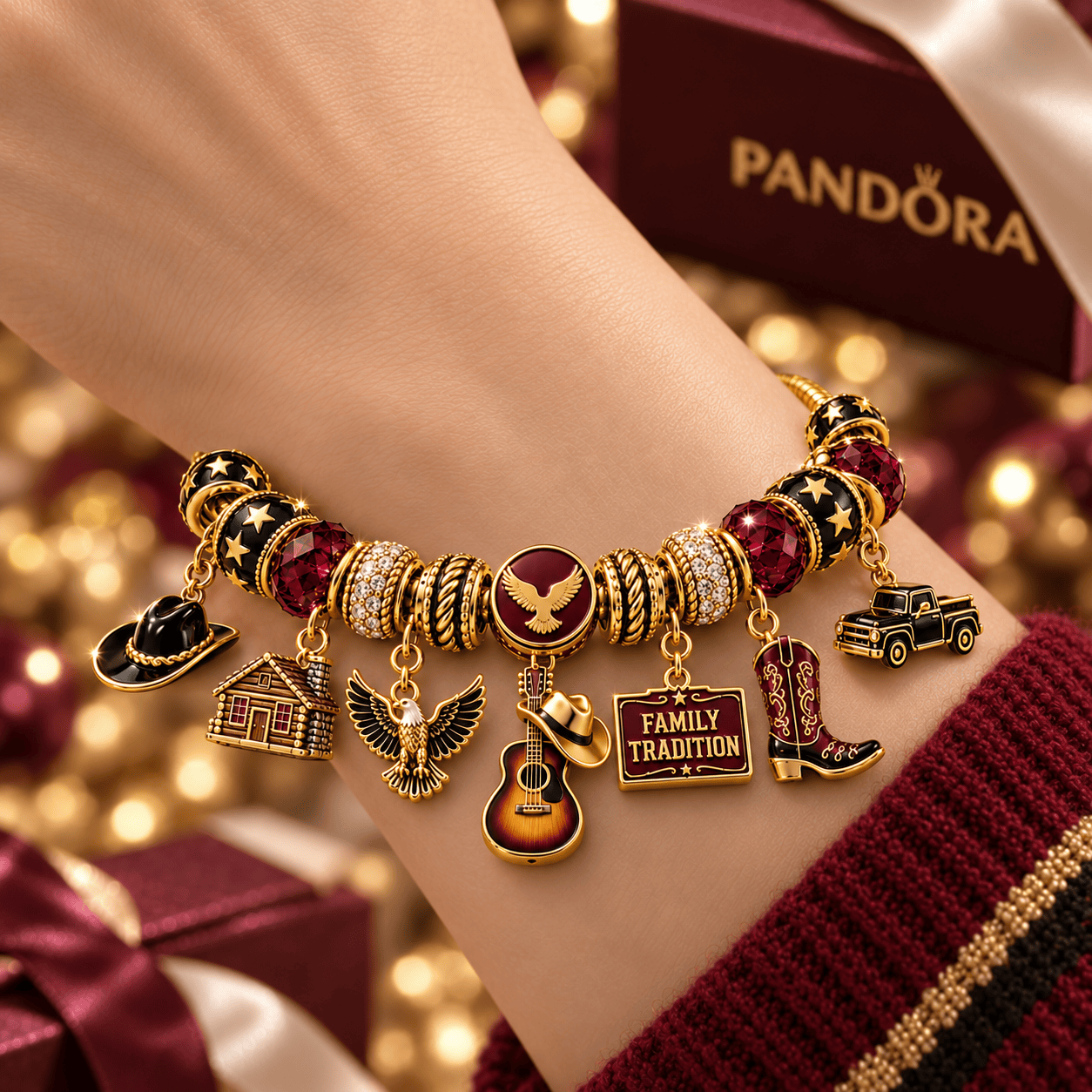 HWLJ Gold Charm Bracelet Set NHVH