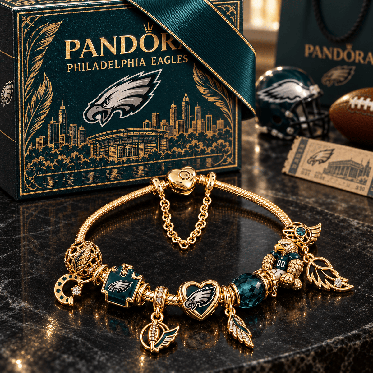 PLDE Gold Charm Bracelet Set PTKL