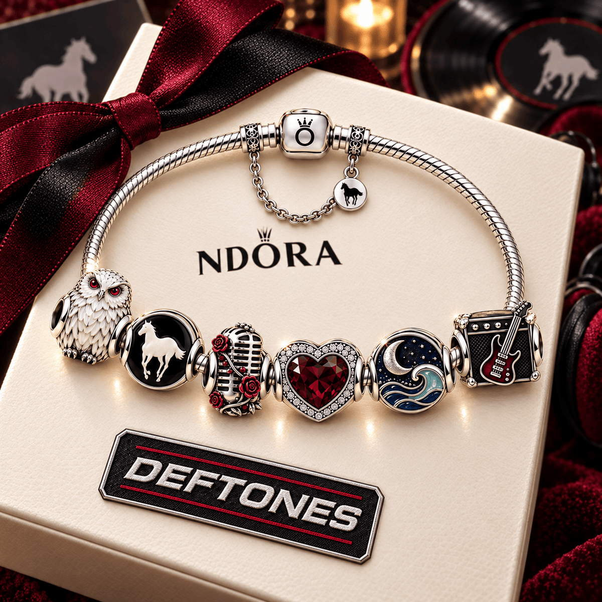 DTS Silver Charm Bracelet Set PNPA