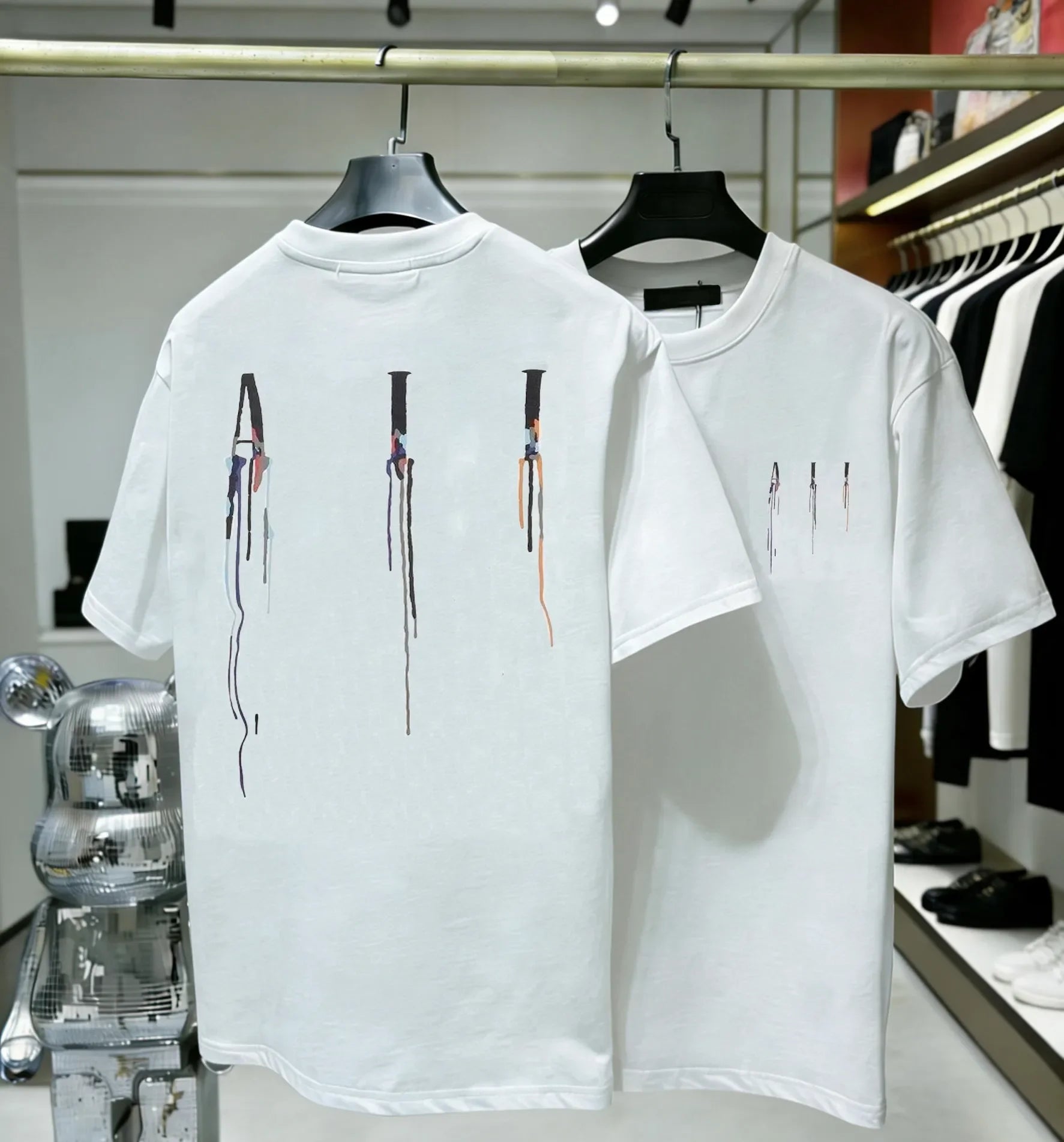 Men's Design Sportswear, Fashionable With Letter Patterns, Short-Sleeved Couple's Style T-Shirt Suitable For Street Wear