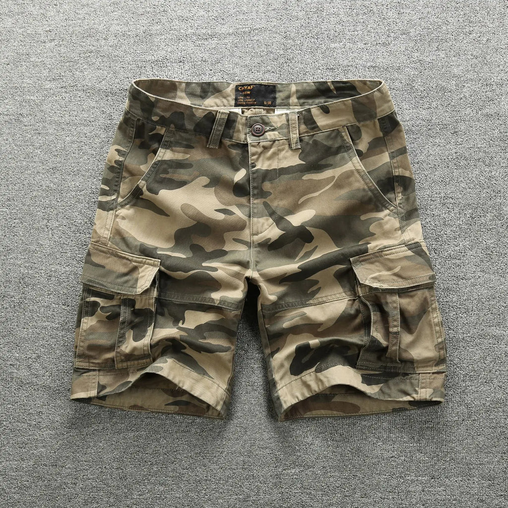 Retro Camouflage Multi-Pocket Cargo Shorts Mens 2026 Fashion Summer Streetwear Casual Daily Utility Workwear Shorts Pants Man