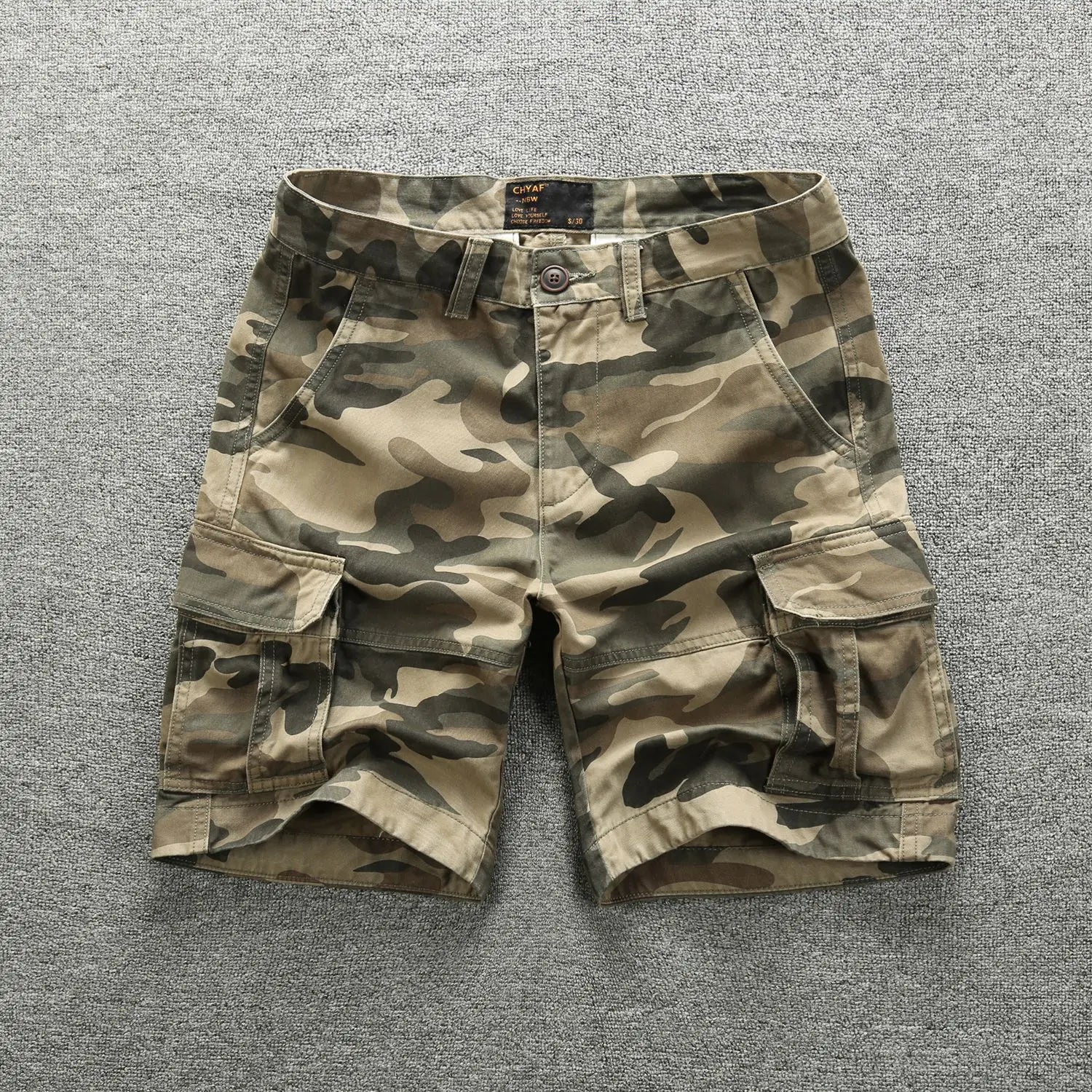 Retro Camouflage Multi-Pocket Cargo Shorts Mens 2026 Fashion Summer Streetwear Casual Daily Utility Workwear Shorts Pants Man